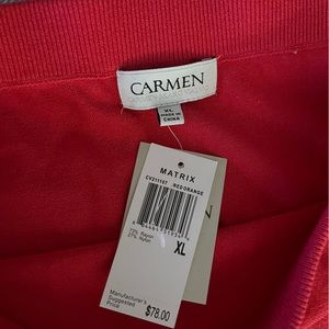 Carmen Marc Valvo Red-Orange Skirt